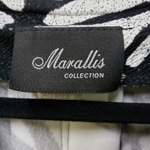 Marallis Collection Black & White Abstract Open Front Long  Duster Jacket - Picture 3 of 9